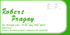 robert pragay business card